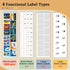 PILABEL 14-Compartment Travel Pill Organizer with Bulk Stickers & Labels - Small & Portable Daily Medicine Pharmacy