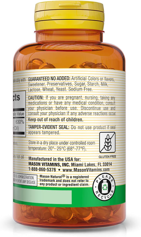MASON NATURAL Vitamin D3 125 mcg (5000 IU), 50 Softgels, Supports Overall Health