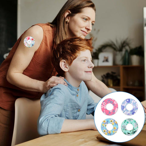 25pcs Sensor Covers for Libre 1/2 - Waterproof Flower Pattern Blood Sugar Monitor Patch Adhesive Patches