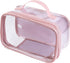 Large Clear Travel Pouch, TSA Approved Reusable Organizer with Zipper, Makeup Case, Pink