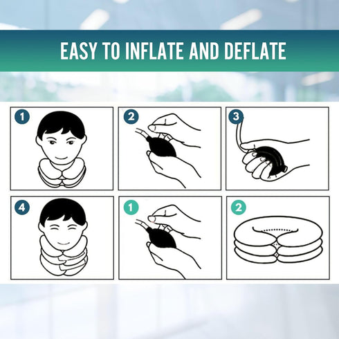 Inflatable Cervical Traction Cushion Device - Neck Pain Relief at Home, Decompression Pillow for Pinched Nerve