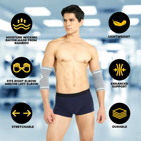 NeoTech Care Elbow Support Brace - Breathable for Men, Women, Right or Left (Gray, Size XS, 1 Unit)