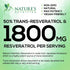 Resveratrol 1800mg Per Serving - Potent Antioxidants for Immune Support - Extra Strength Trans-Resveratrol Supplement