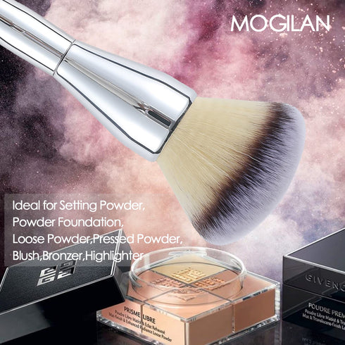 Powder Brush MOGILAN Large Powder Foundation Brush for Pressd Powder Premium Fluffy Synthetic Kabuki Makeup Brush Perfect For Blending Buffing with Loose Powder Liquid Foundation Full Coverage