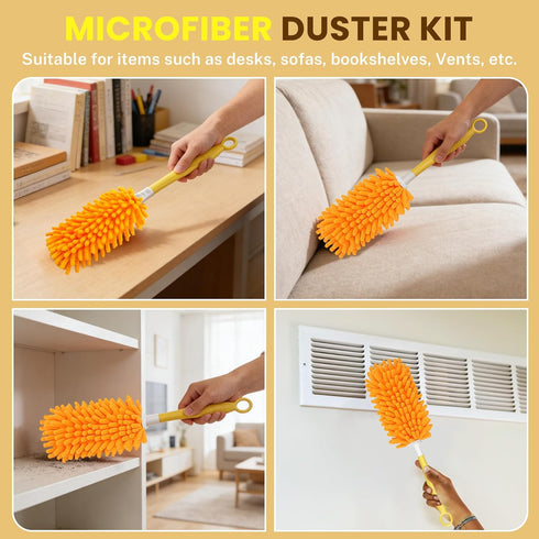 SetSail 4pcs 1 Dusters for Cleaning Compatible with Swiffer Small Microfiber Duster Refills Reusable Duster Refill
