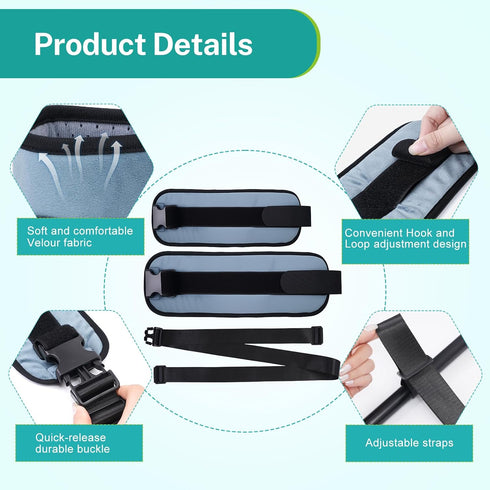 Legs-4Pcs lefeke Patient Medical Restraints with Quick Release Buckles, Bed Restraints Belts for Wrists and Ankles