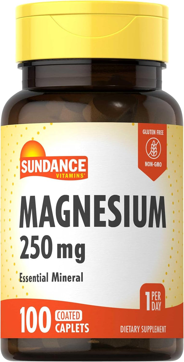 Magnesium 250mg, 100 Caplets, Essential Mineral Formula by Sundance