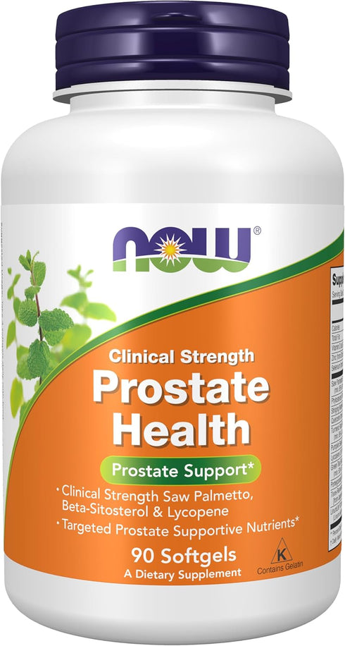 NOW Supplements Prostate Health, Clinical Strength Saw Palmetto, Beta-Sitosterol & Lycopene, 90 Softgels