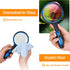 2PCS Upgrade 10X Magnifying Glass - Large Handheld Magnifier for Kids/Seniors Reading, 3 Inch Shatterproof Rubber Handle