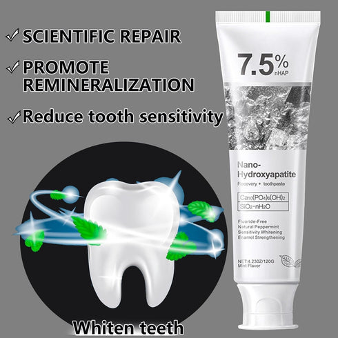 MiaSarah 7.5, (2 Pack) Nano-Hydroxyapatite Recovery Toothpaste Gentle and Effective Formula,Fluoride-Free Toothpaste
