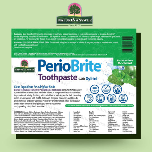 Nature's Answer Periobrite Toothpaste, 4 Ounce | Whitens Teeth, Freshens Breath, Removes Plaque