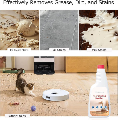 Vacbeuta 10/10R/Z70, Q7 Q8 Q10 S7 S8 Floor Cleaning Solution Compatible with Roborock Vacuum Mop Solution Citrus