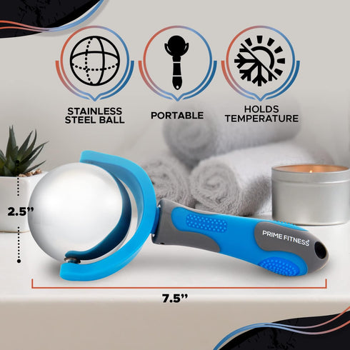 PRIME Fitness Cold Massage Roller Ball | Cold Therapy | Ice Roller Ball with Handle | cryo Stick | Relieve Muscle Pain