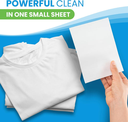 Laundry Detergent Sheets - 50 Sheets (100 Loads) | Fragrance Free, Eco Earth Friendly Clean Breeze, Non-Toxic