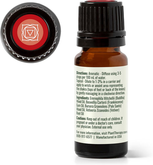 Plant Therapy Chakra 1 Grounded Foundation Essential Oil Blend, Root Chakra, 10 mL (1/3 oz) 100% Pure, Therapeutic Grade