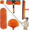 20+ Feet High Reach Duster Kit with 3-14 ft Extension Pole, Window Cleaning Kit with Squeegee, Cobweb Duster, and