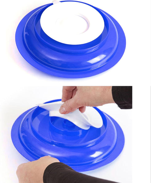 Spill Proof Scoop Bowl and Plate - Non-Skid Suction Base, Adaptive Self-Feeding Dinnerware for Elderly/Disabled