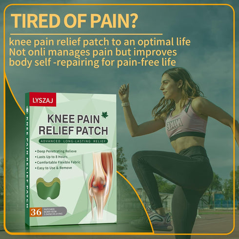 36Pcs Knee Pain Relief Patches, Wormwood Extract Sticker for 8-Hour Relief of Joint Pains for Knee, Back, Neck