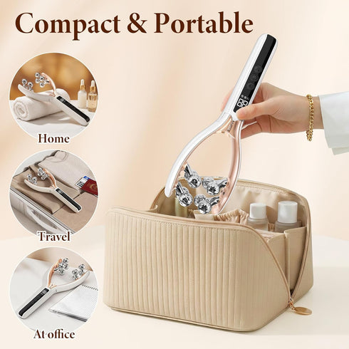 TrendSphere Facial Massager Face Neck, Microcurrent EMS with LCD Screen, Electric Roller for Lifting Toning Puffiness