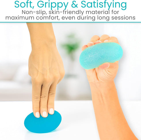 Set (4 Pack) Vive Squeeze Balls for Hand Therapy - Grip Strengthener Occupational Exercise Equipment for Arthitis