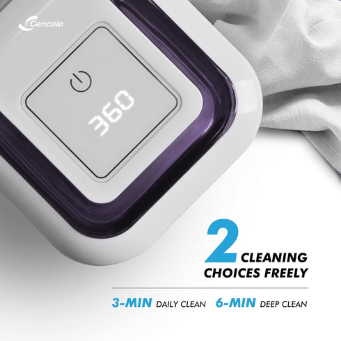 Ultrasonic Retainer Cleaner Machine - 2 Digital Timer, U-V Dental Cleaning Pod, 180ml Portable Denture Cleaner, 42kHz