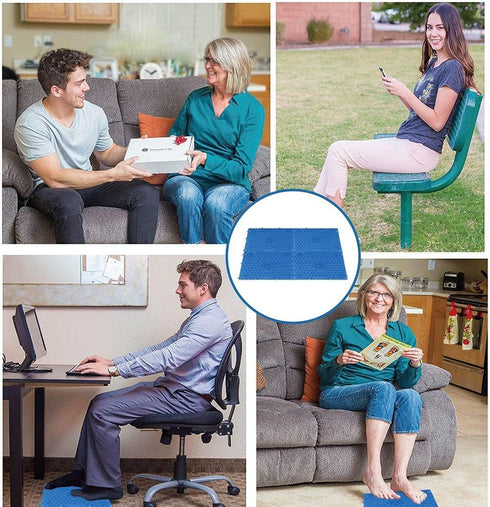 Foot Massage Mat 2 PCS Acupressure Pad Yoga Mat Bathroom Mat Outdoor Game (Blue)