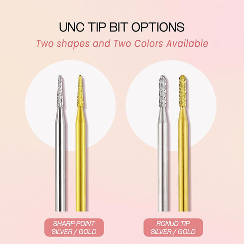 PANA 3/32" Carbide Cuticle Nail Drill Bit for Cleaning, Gel Polish & Acrylic Removal, Gold
