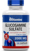 Glucosamine Sulfate Capsules, 2000 MG (180 Count) | Joint Support Supplement for Women & Men, Promotes Flexibility &