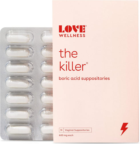 Love Wellness Boric Acid Suppositories for Women, Vaginal Suppository for Healthy pH Balance & Odor Control