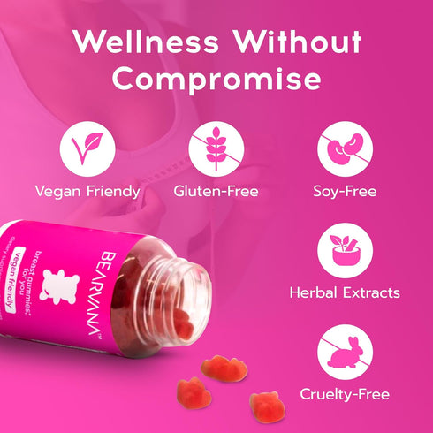 BEARVANA Gummies for Women - Top Support Natural Balance & Confidence | Fitness Supplement with 9 Herbs, Berry Flavor,