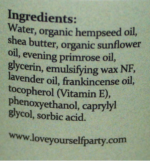 Natural Face Cream Hemp Moisturizer with Frankincense, Evening Primrose Oil, Avocado - Anti-Aging Wrinkle Care
