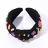 Teacher Headband Accessories, Colorful Rhinestone Crystal Jeweled Black Wide Top Knot Headband