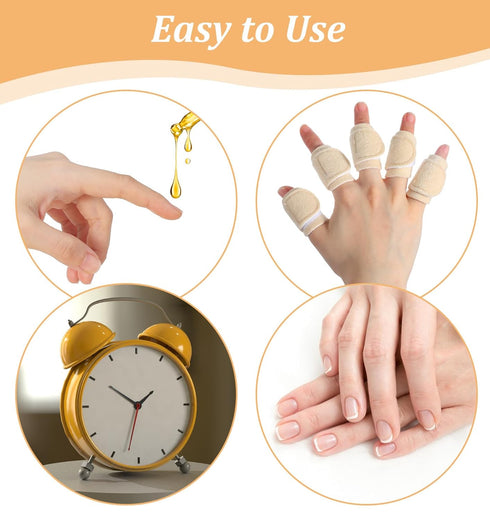 Thrymme 10 Pcs Finger Splints, Reusable Castor oil Finger Wrap for Thumb & Joint Pain Relief, Soft Cotton