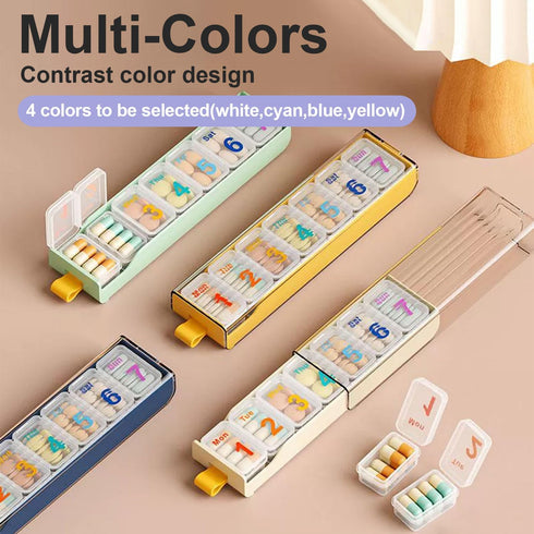 Wopanxye 7 7 Weekly Pill Organizer, Days Portable Travel Pill Box, Compartment Medicine Planner Dispenser, Every Day