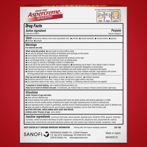 Aspercreme Lidocaine Patches - 5 Count (Pack of 3)