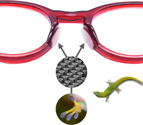 Setex Gecko Grip Anti Slip Eyeglass Nose Pads - 1mm, 5 Clear Pairs, USA Made, 2500 Microstructured Fibers
