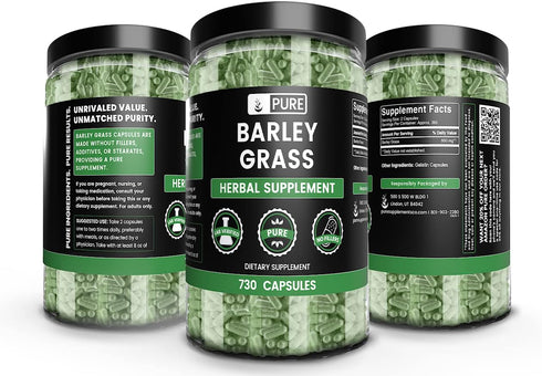 Pure Original Ingredients Barley Grass Capsules (730) - Lab Verified, No Fillers, Always Pure