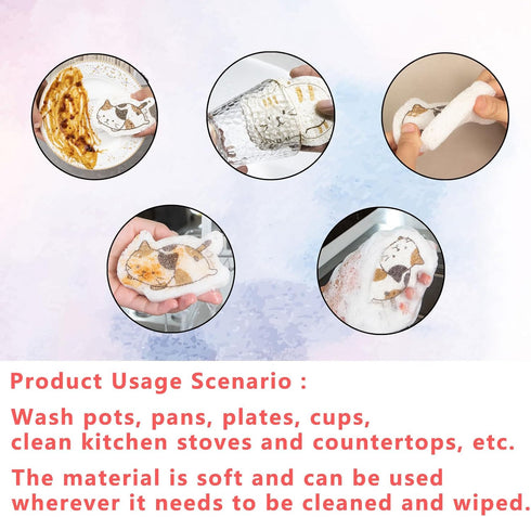 HAOBAS Dishes3 Count Cartoon Sponges KitchenNon Scratch SpongesSafe Cleaning Supplies for KitchenBathroom