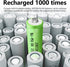 JINTION Rechargeable AA Batteries, 2000mAh High Capacity 1.2V NiMH Low Self Discharge, Pack of 4