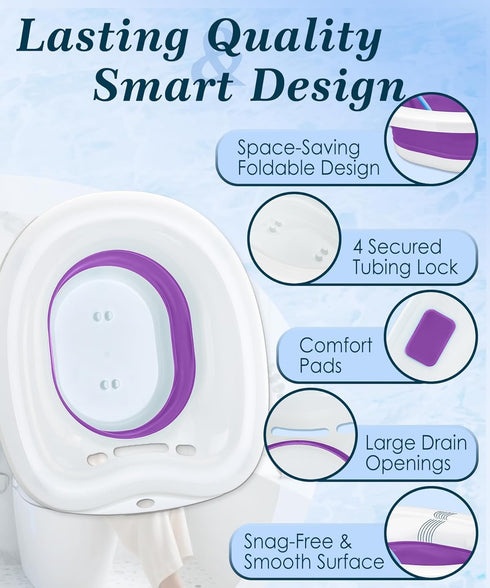 xemieau Sitz Bath, Sitz Bath for Toilet Seat, Postpartum Essentials and Hemorrhoids Care Kit - Yoni Steam Seat