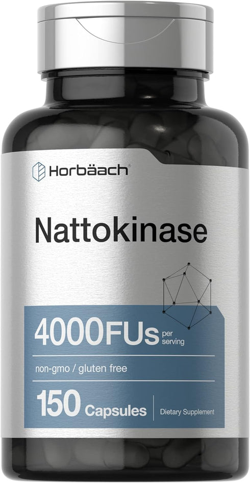 Horbaach Nattokinase Supplement | 4000 FU | 150 Capsules - Non-GMO, Gluten Free