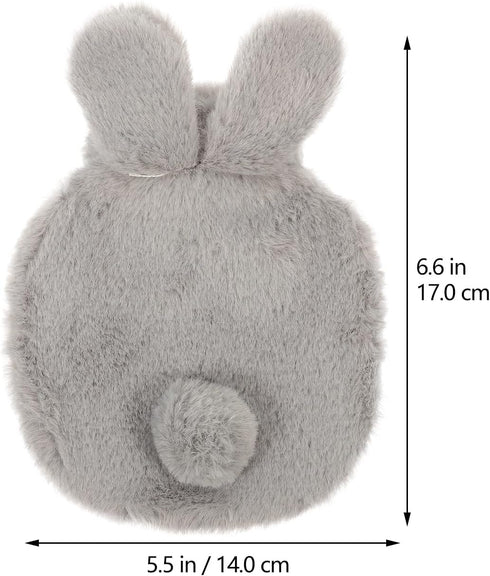 LUOZZY 300ML Cartoon Hot Water Bottle with Cover Plush Bunny Winter Water Bag for Pain Relief Cramps Bed Warmer Hot