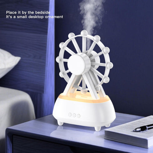 Phefop 300ml 360 Ferris Wheel Humidifier, ABS Material, Water Tank, Rotating Essential Oil Diffuser and Night Light