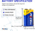 PKCELL 9V Battery Carbon Zinc for Smoke Detectors 6F22 Battery, Ultra Long-Lasting with 10-Year Shelf Life (4 Count)