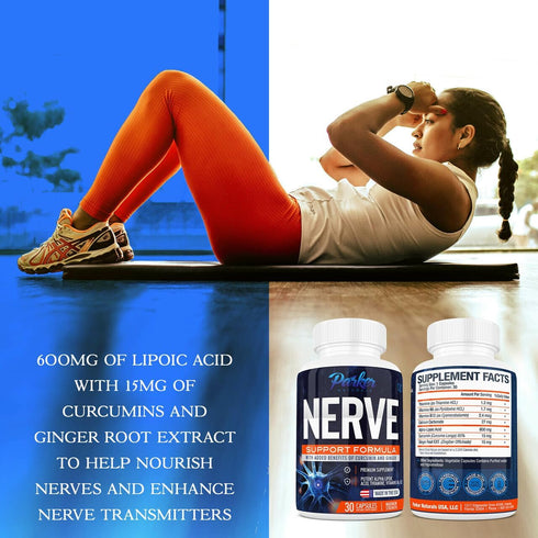 Nerve Support Supplement with Alpha Lipoic Acid 600mg - Neuro Health Supplement, 30 Capsules
