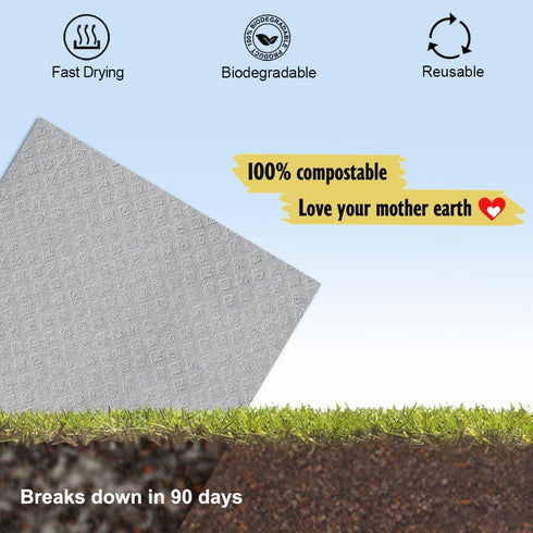 Swedish Dishcloths for Kitchen, 10 Pack Absorbent Cellulose Sponge Cloths, Washable Non-Scratch Quick Drying Rag