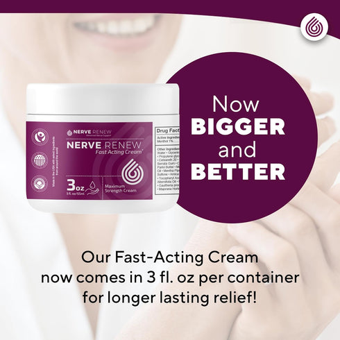 NERVE RENEW Maximum Strength Fast-Acting Nerve Cream, Targeted Arnica Cream Formulation for Soothing Comfort