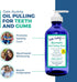 Natural Oil Pulling for Teeth and Gums | Organic Mint Flavored Mouthwash for Bad Breath | 16oz Cobalt Glass Bottle