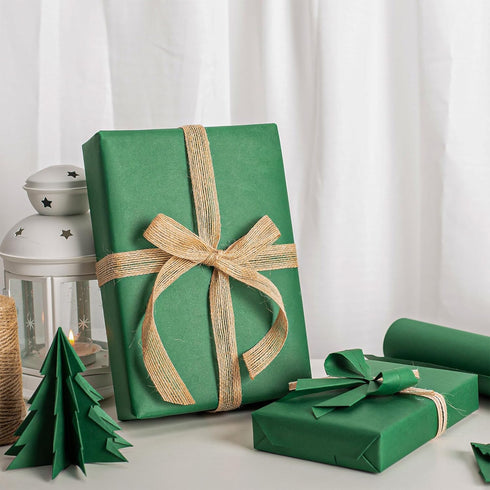 Matte Green Recycled Kraft Wrapping Paper, 46.8 Sq Ft for Gift Wrap and Craft Table Runner