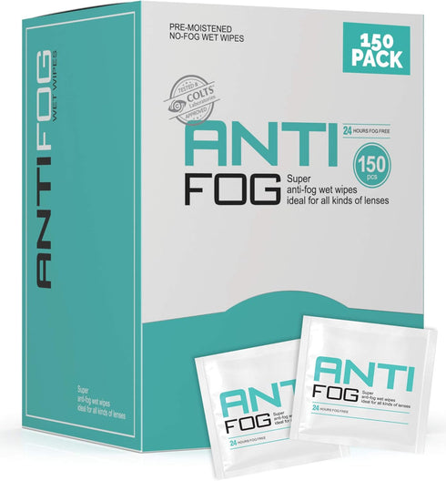 Anti-Fog Lens Wipes Pre-moistened Wipes Glasses Cleaner, Cleaning Wipes for Binoculars, Face Shields, Ski Masks or Swim Goggles, Prevents Fogging on Eyeglasses, Mirrors, Lenses & Windows